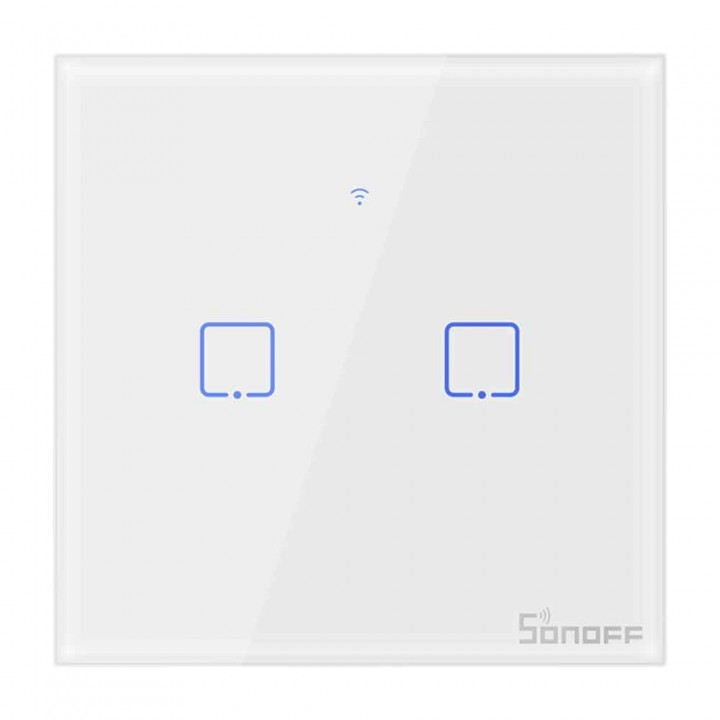  SONOFF T2EU2C-TX White Wi-Fi выключатель  с поддержкой пульта 433МГц